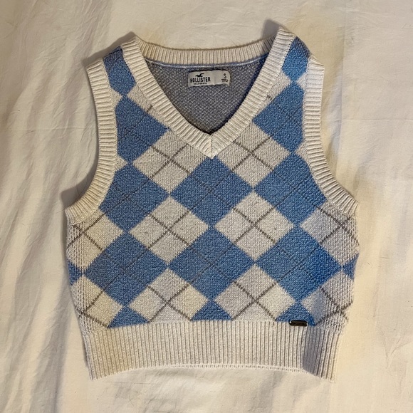 Hollister Argyle Sweater Vest In Good 